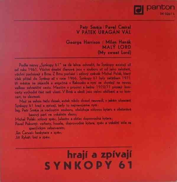 Synkopy 61 – V pátek uragán vál / Malý Lord (SP) - foto 2