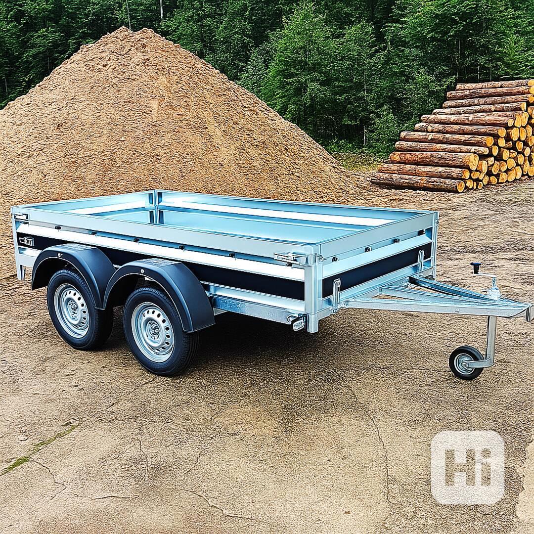 NOVÝ přívěsný vozík 2x osa, 2,65m x 1,30m, svařovaný rám,DPH - foto 1