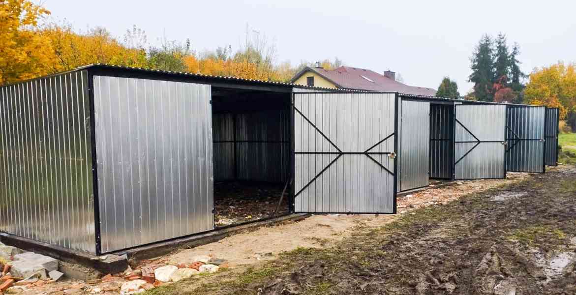 Plechová garáž  17,5m x 5m - spád dozadu, 4x vrata TS522 - foto 4
