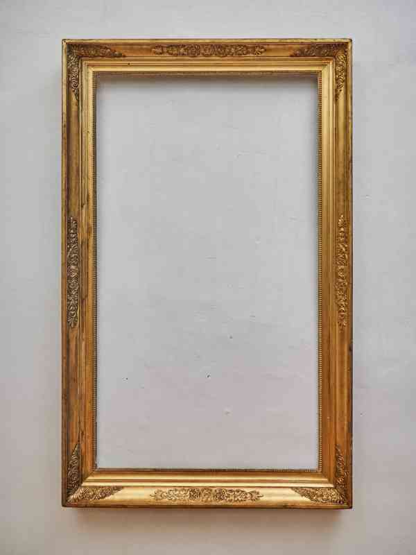 Starožitný zlacený rám na obraz – Biedermeier, 145 × 90 cm - foto 9