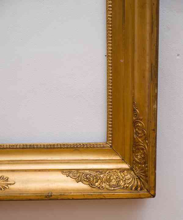 Starožitný zlacený rám na obraz – Biedermeier, 145 × 90 cm - foto 5