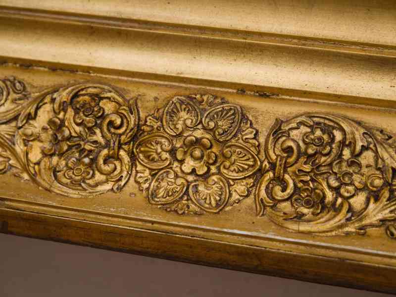 Starožitný zlacený rám na obraz – Biedermeier, 145 × 90 cm - foto 7