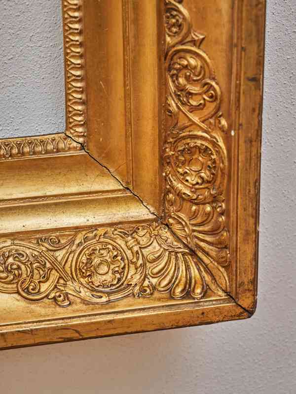 Starožitný zlacený rám na obraz – Biedermeier, 145 × 90 cm - foto 10