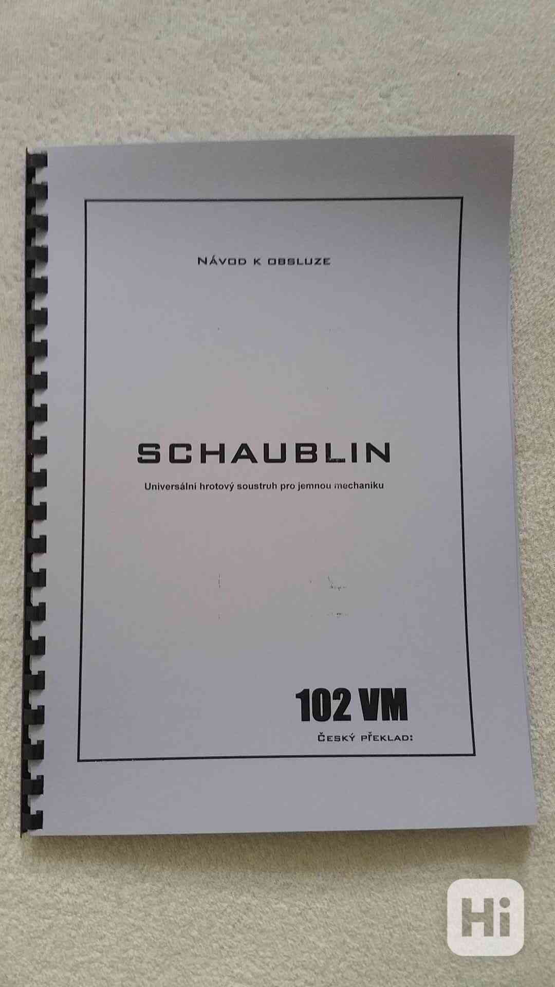 Návod SCHAUBLIN 102 VM český překlad - foto 1