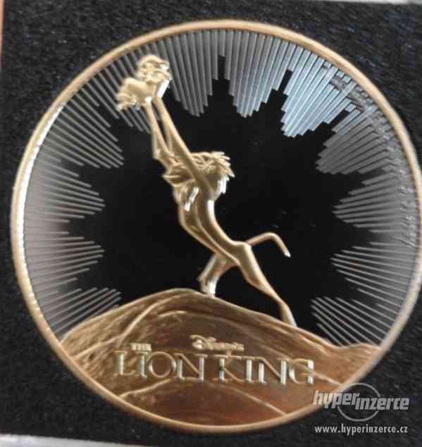 Stříbrná mince Lion King 2020, zušlechtěna zlatem, číslovaná - foto 1