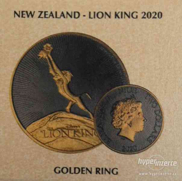 Stříbrná mince Lion King 2020, zušlechtěna zlatem, číslovaná - foto 3