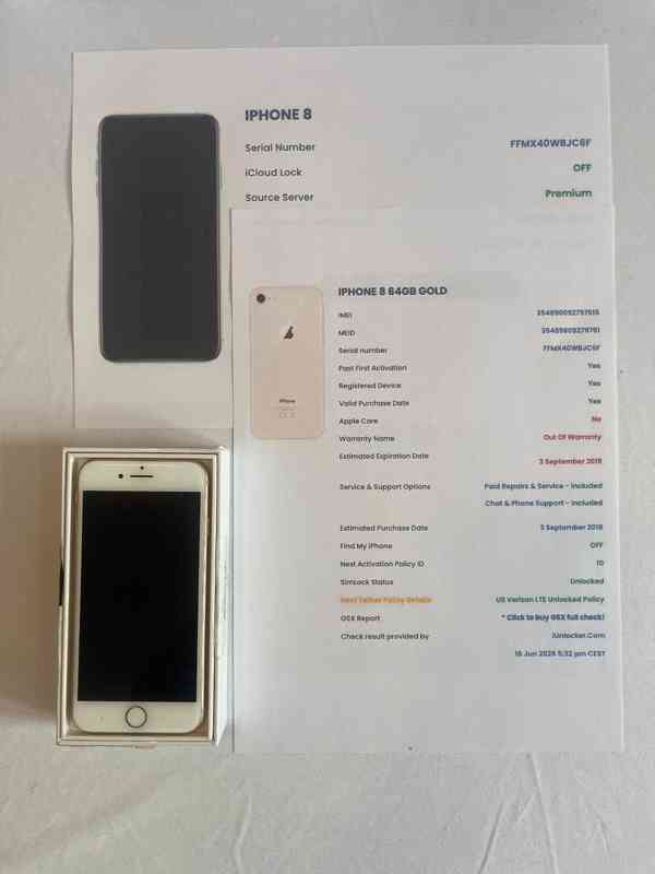 Apple iPhone 8 64GB Gold – funkční, iCloud OFF, nefunkční... - foto 2