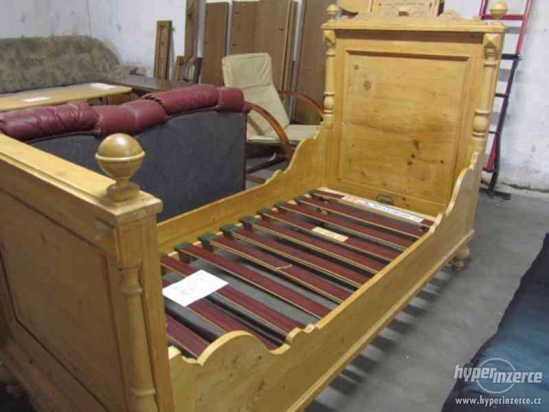 Krásná borovicová antik postel - foto 4