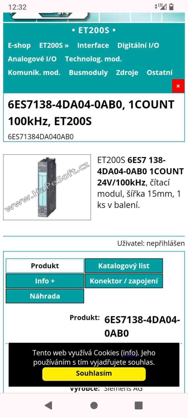 SIEMENS ET 200S SIMATIC S7 Čítací modul  - foto 5