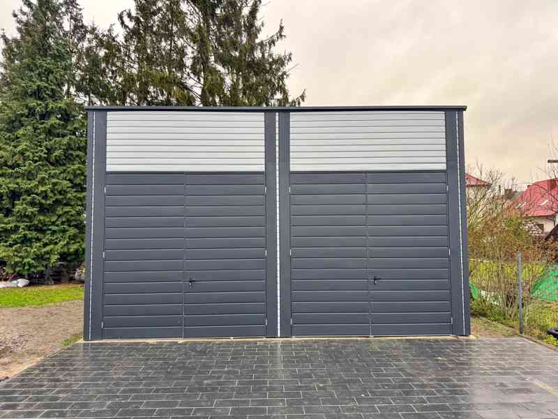Hala - 7x7m - 2x  Dvoukřídlá vrata - 4x Okno -  dveře TS979 - foto 2