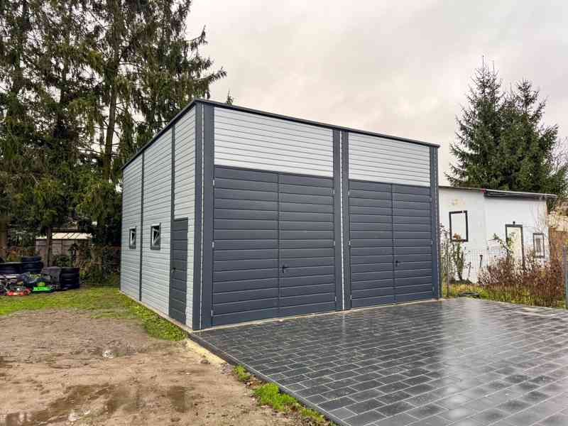 Hala - 7x7m - 2x  Dvoukřídlá vrata - 4x Okno -  dveře TS979 - foto 5
