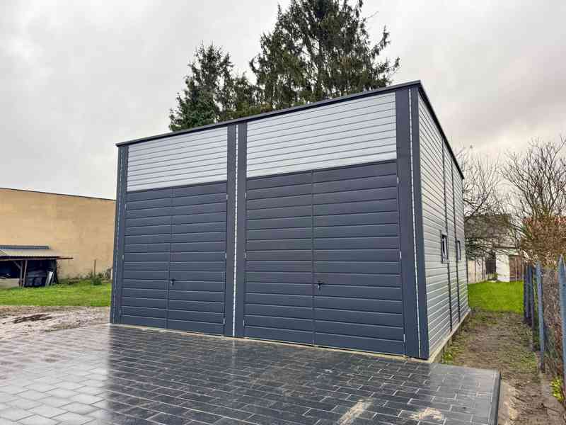 Hala - 7x7m - 2x  Dvoukřídlá vrata - 4x Okno -  dveře TS979 - foto 6