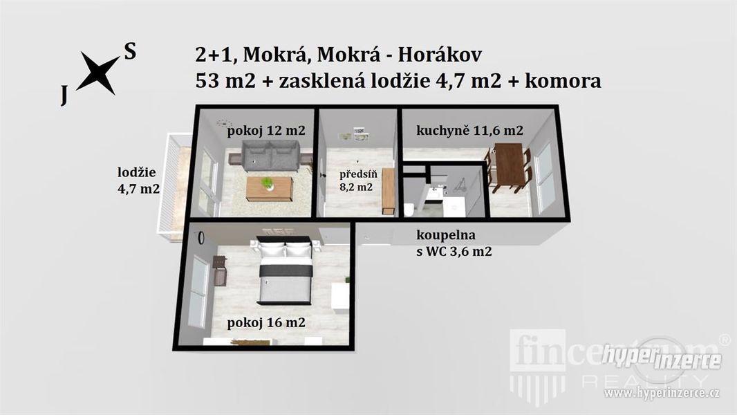 Prodej bytu 2+1 53 m2, Mokrá-Horákov Mokrá - foto 2