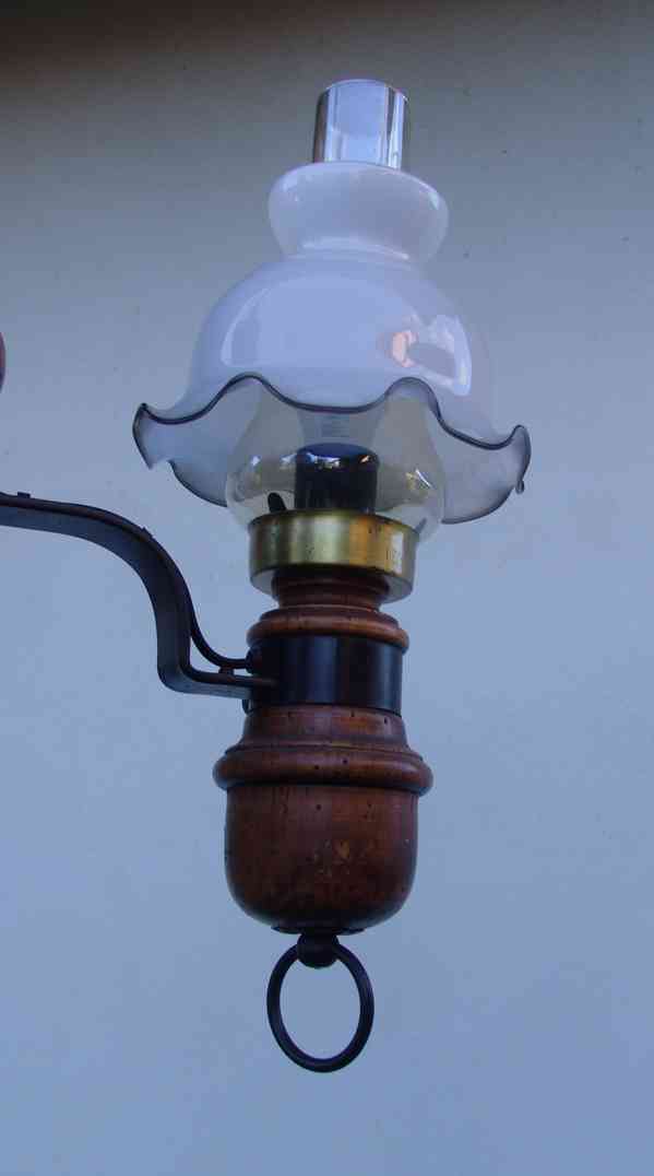 Rustikální lustr - petrolejky - foto 4