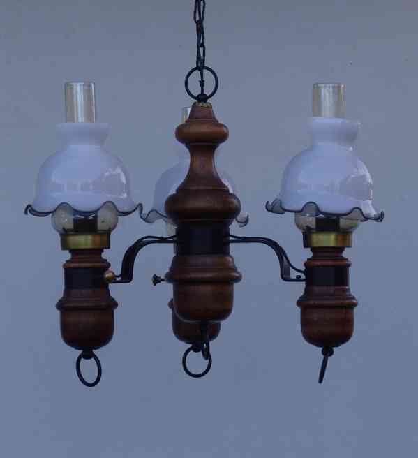 Rustikální lustr - petrolejky - foto 5