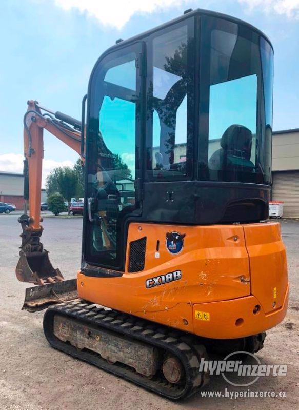 zánovní mini bagr CASE CX18 B S2, rok 2016, jen 988 hodin! - foto 5