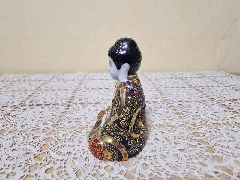 Krásná bohatě zdobená soška Budha Satsuma Japonsko - foto 3