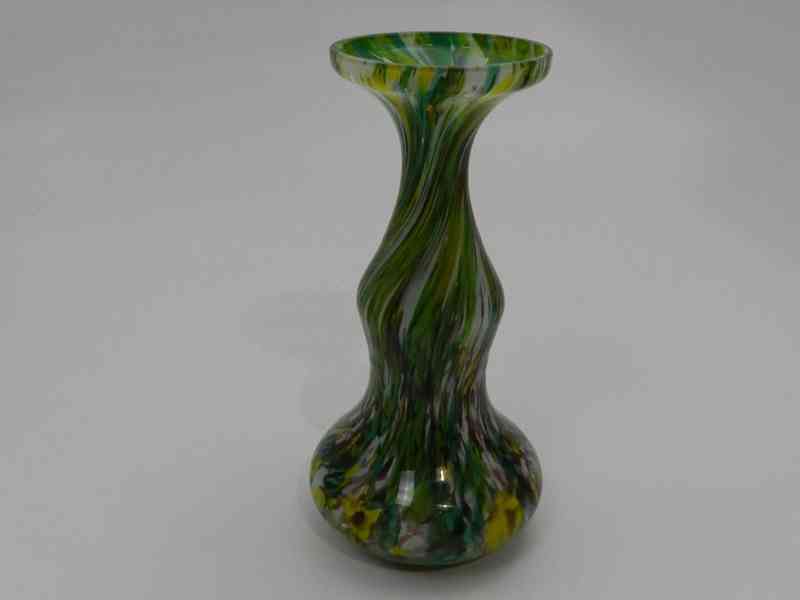 Zajímavá barevná Váza brokové sklo - foto 3