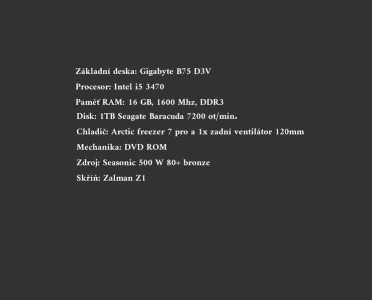 PC Sestava (kancelářská práce / nenáročné hry) - foto 3