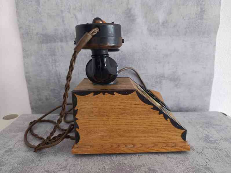 Retro telefon TESLA dřevěný Československo 1979 DEKORACE - foto 8