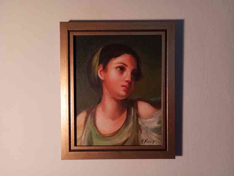 Olejomalba na plátně - zdobený rám 310x260mm - 01 - foto 2