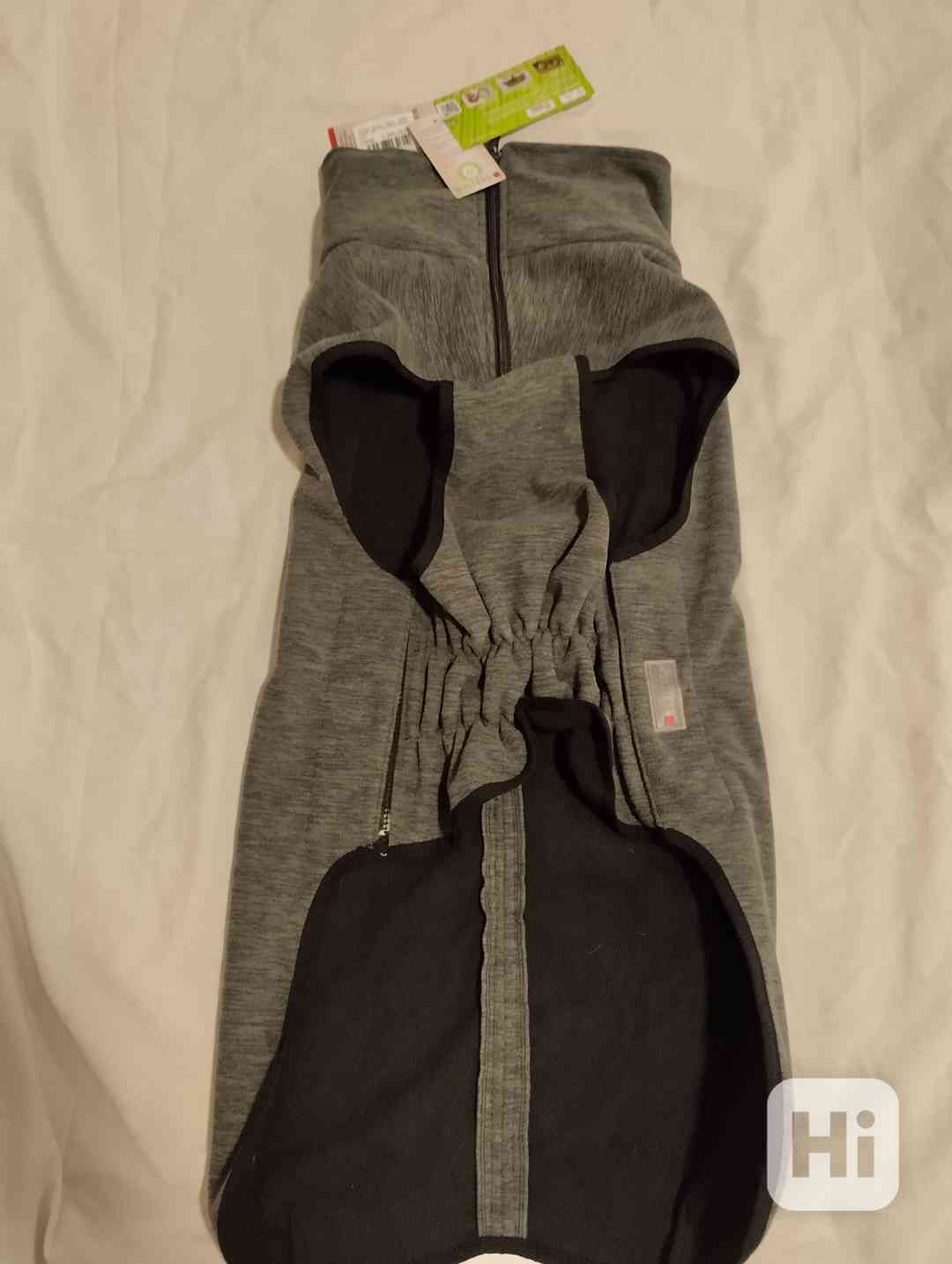 Fleecová bunda ležérní soft & dry  60cm  žíhaná šedá - foto 1