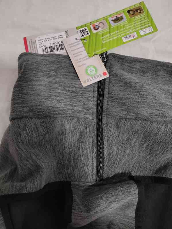 Fleecová bunda ležérní soft & dry  60cm  žíhaná šedá - foto 2