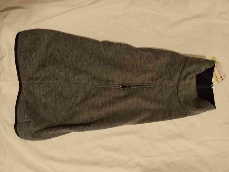 Fleecová bunda ležérní soft & dry  60cm  žíhaná šedá - foto 4