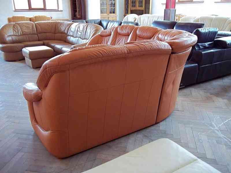  131 Kožená rohová sedací souprava sedačka  - foto 3