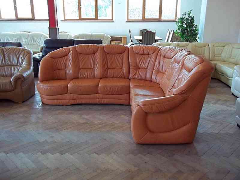  131 Kožená rohová sedací souprava sedačka  - foto 2