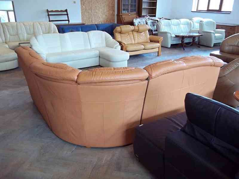  131 Kožená rohová sedací souprava sedačka  - foto 4