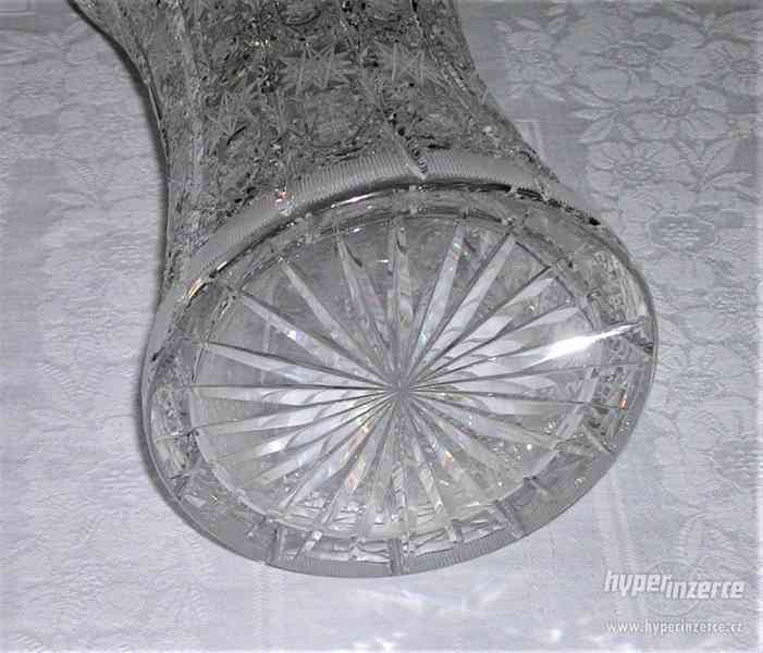 skleněná váza 24 cm - ručně broušený český křišťál: - foto 3