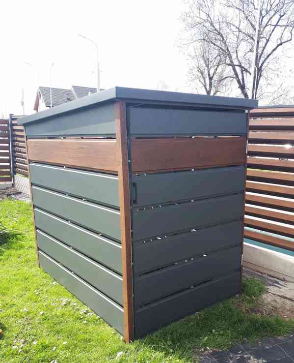 přístřešek na popelnice, spád dozadu 1,3x2m TS593 - foto 5