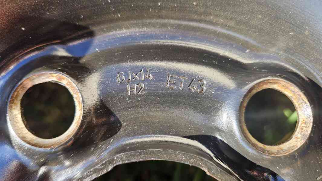 Škoda Fabia plechové disky 6Jx14 5x100 ET43 pneumatiky 14" - foto 3