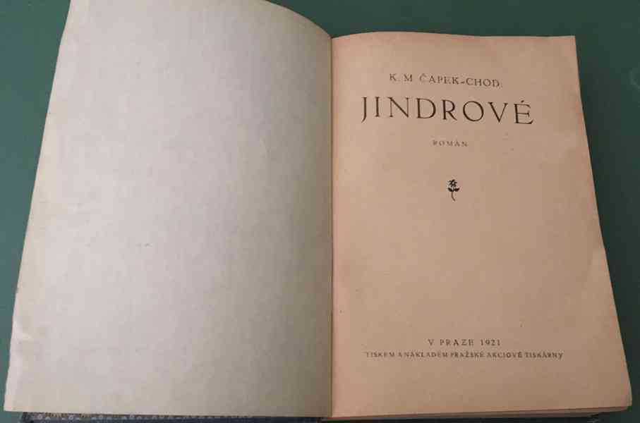 K. M. Čapek - Chod: JINDROVÉ (první vydání * 1921) - foto 3