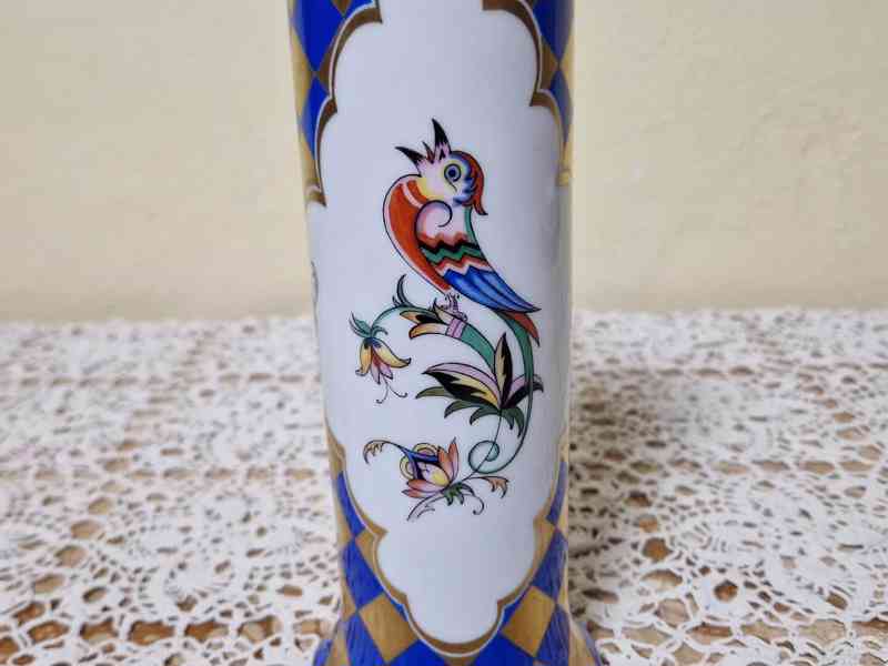 Vzácná porcelánová Váza s Ptáčky Horní Slavkov 1932 - foto 4