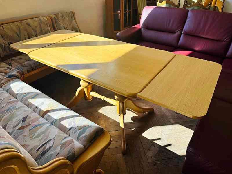  889 Rustikální jídelní set - rohová lavice, stůl, židle - foto 3