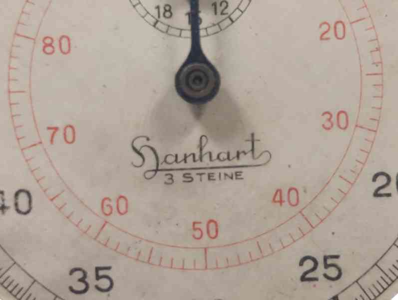 Německé vojenské stopky Hanhart z období II. říše. - foto 6