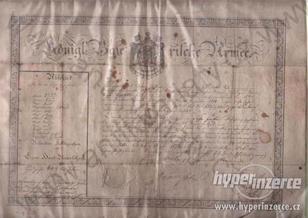 Propouštěcí listina z bavorské královské armády - foto 1
