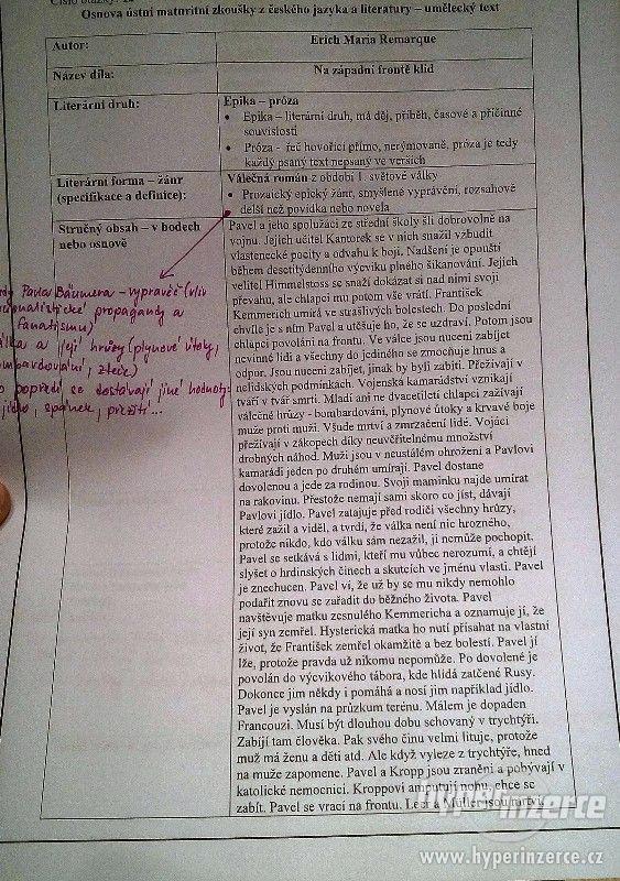 ČTENÁŘSKÉ LISTY K ÚSTNÍ MATURITĚ Z ČJ - foto 3