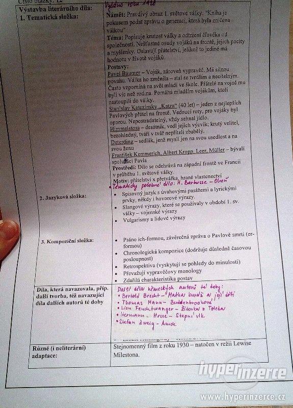 ČTENÁŘSKÉ LISTY K ÚSTNÍ MATURITĚ Z ČJ - foto 5