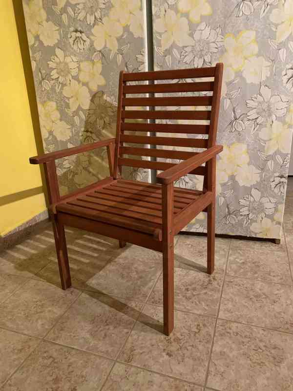 Dřevěné zahradní židle s područkami – až 3 ks, Olomouc - foto 4