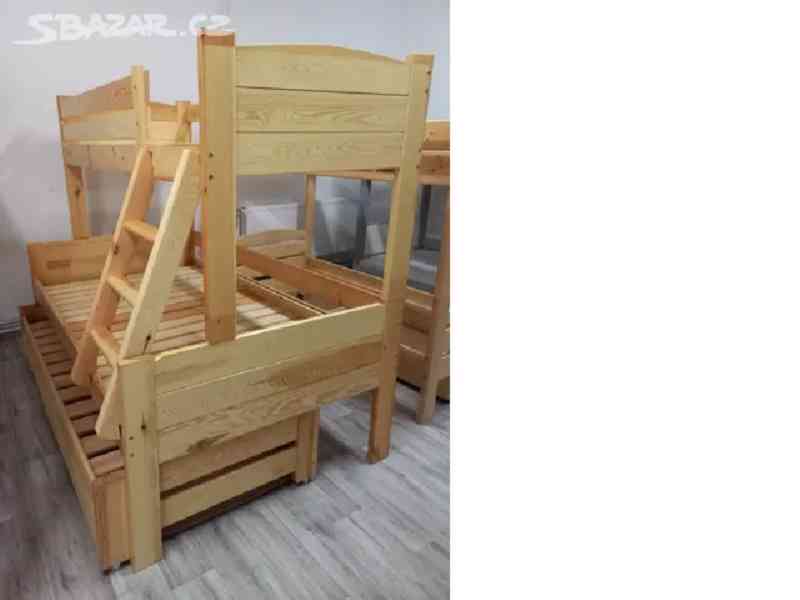 patrová dřevěná trojí postel masivní Imperator