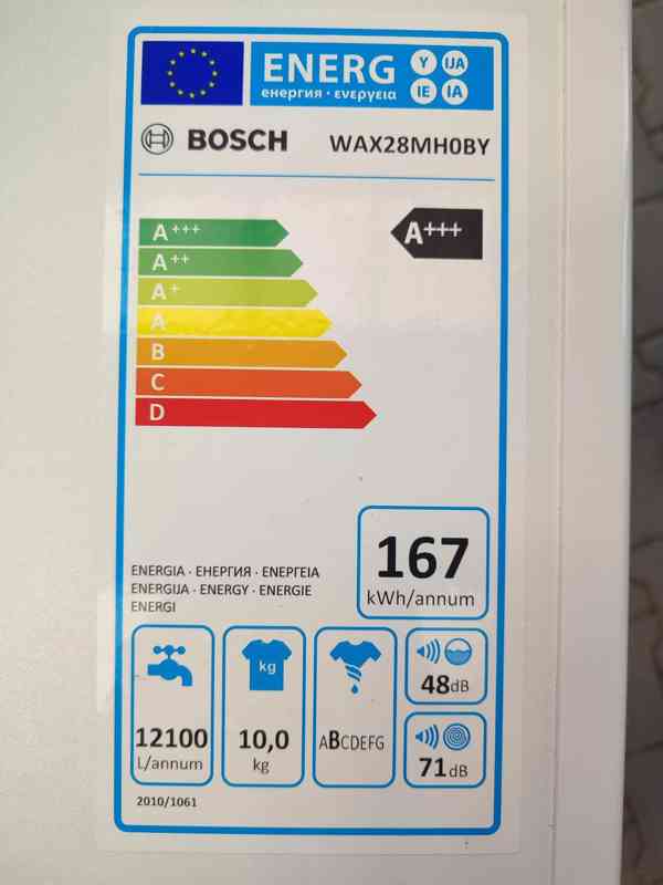Pračka s předním plněním Bosch WAX28MH0BY, 10 kg - foto 8