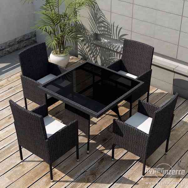 9dílný set zahradního nábytku, černý polyratan zn. vidaXL - foto 1