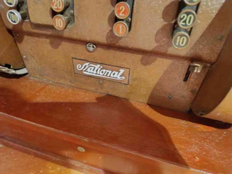 Starožitná mechanická pokladna National – retro kasa - foto 3