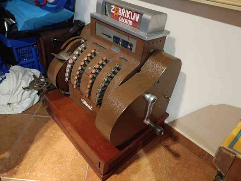 Starožitná mechanická pokladna National – retro kasa - foto 4
