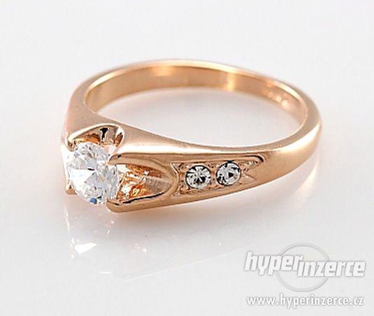 Nový prsten pozlacený-18k světle růžové zlato - foto 1