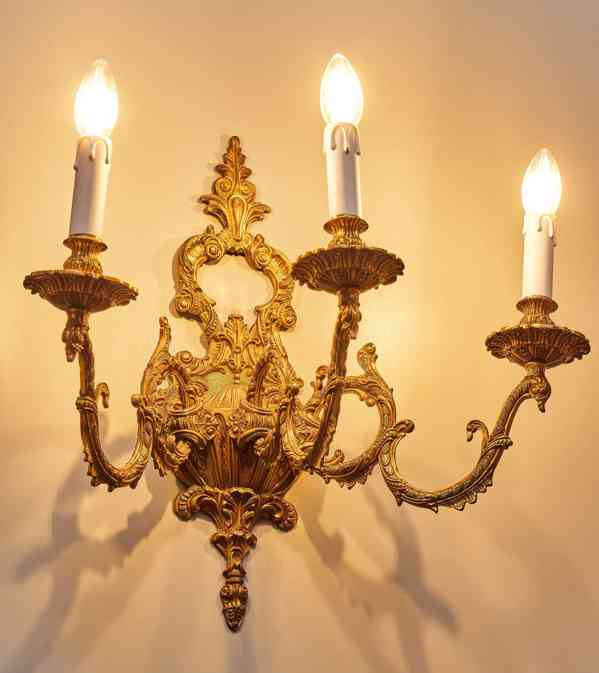 Rokokové nástěnné lampy / apliky velké 55 cm - foto 11