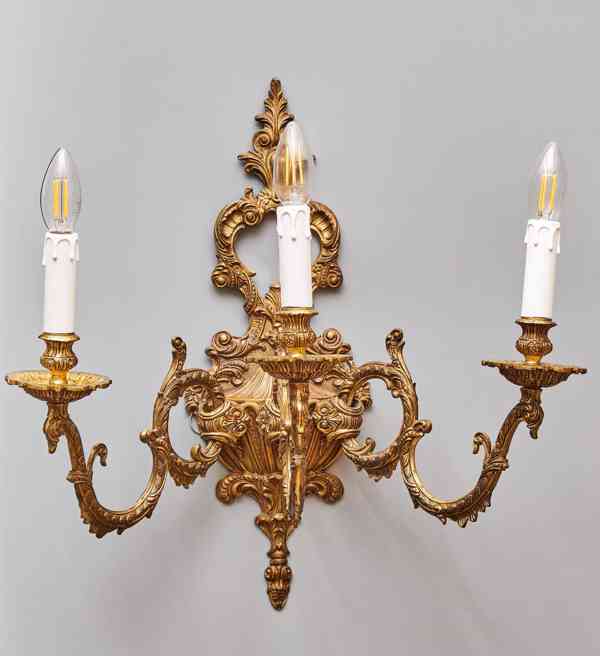 Rokokové nástěnné lampy / apliky velké 55 cm - foto 9